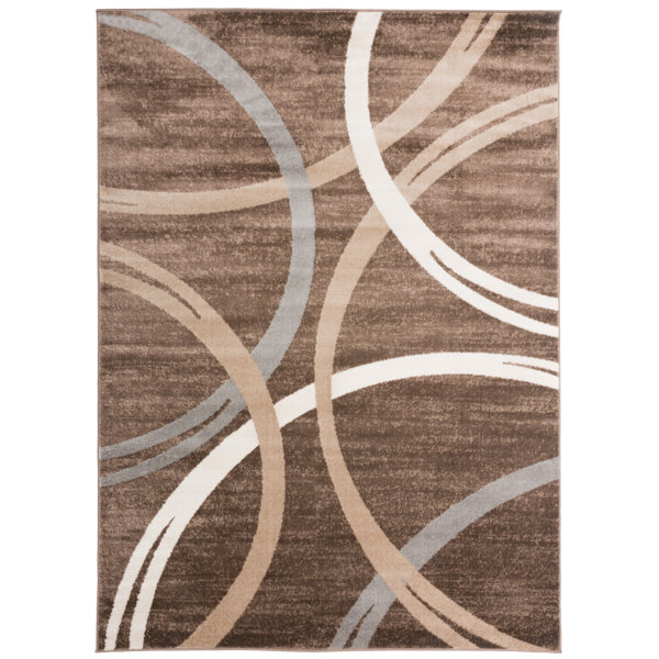 Ebern Designs Devonshire Abstract Brown/Gray/Cream Area Rug & Reviews